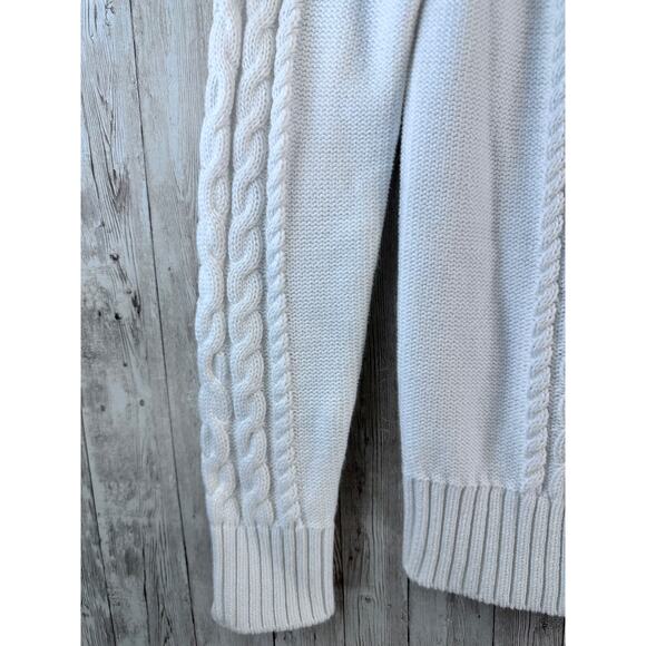 LL Bean Womens CableKnit Coastal Fishermens zip close Cardigan sz XS  ID 298836 - Picture 4 of 7